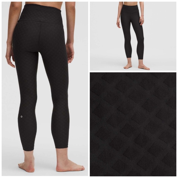 Lululemon 3D Jacquard Diamond High-Rise Tight 25" Texture Black size 4 nwt - Picture 1 of 7